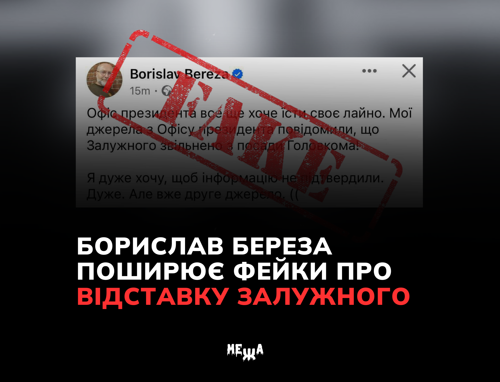 Борислав Береза: розгін фейків про Залужного